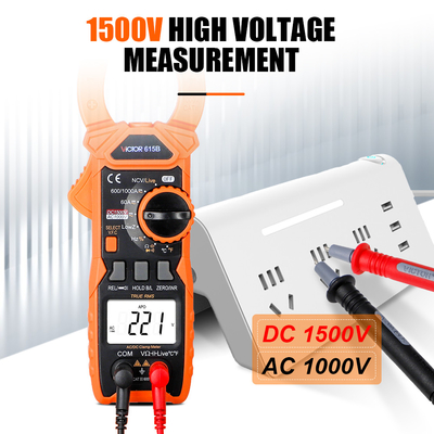 VICTOR 615B DC 1500V 1000A True RMS AC DC Multimetro de abrazadera digital con abrazadera de energía solar NCV en vivo