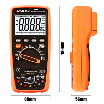 5999 Cuentas Multiméter digital de rango automático con pantalla LCD de salida USB Multiméter USB nuevo