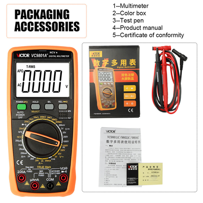 VICTOR VC9805A+1999(3 1/2) True RMS Digital Multimeter Tester Medida de resistencia de AC DC 1000V 20A Voltmeter Amperio