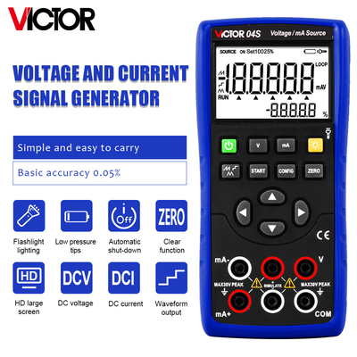 VICTOR 04S Tester de tensión/mA del calibrador de fuente Simulador de calibrador de temperatura del calibrador del transmisor del calibrador de fuente