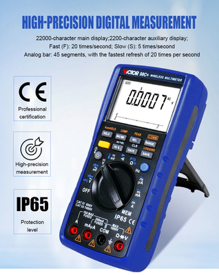 VICTOR 98C+ Multimetro digital inalámbrico 22000 recuentos de visualización multimetro de alcance automático