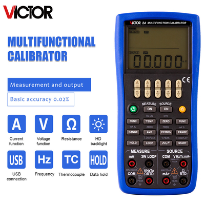 VICTOR 24 Calibrador de procesos multifunción portátil Rtd Equipo de calibración