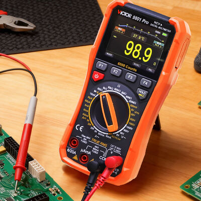 VICTOR 9801Pro Multiméter digital con pantalla TFT 6000 cuentas de visualización